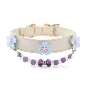 Blue Floral Pet Collar
