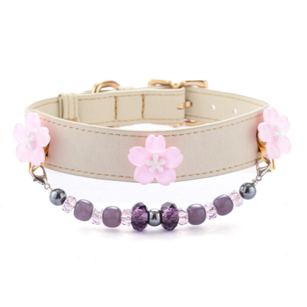 Pink flower pet collar