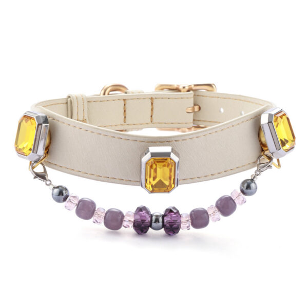 Yellow Gemstone Pet Collar