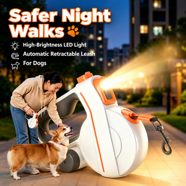 主图 Retractable leash with LED light