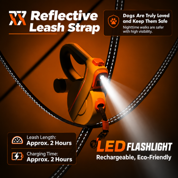 主图3 Retractable leash with LED light